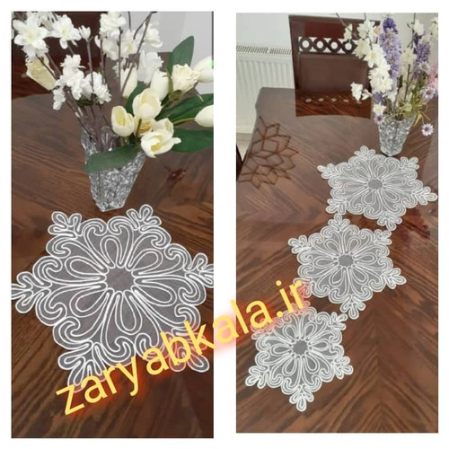 ست سه تکه رومیزی ، قیطان دوزی