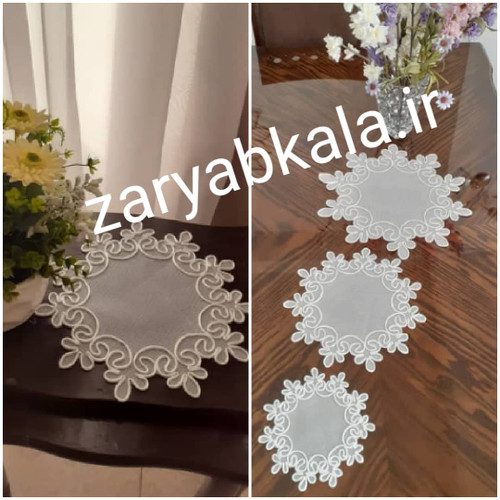 ست سه تکه رومیزی قیطان دوزی